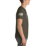 Logo & American Flag Sleeve - Short-Sleeve T-Shirt
