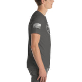 Logo & American Flag Sleeve - Short-Sleeve T-Shirt