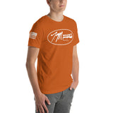 Logo & American Flag Sleeve - Short-Sleeve T-Shirt