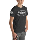 Logo & American Flag Sleeve - Short-Sleeve T-Shirt