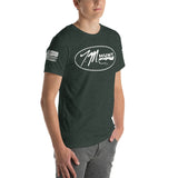 Logo & American Flag Sleeve - Short-Sleeve T-Shirt