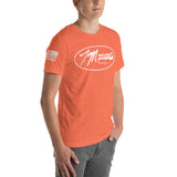Logo & American Flag Sleeve - Short-Sleeve T-Shirt