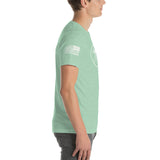 Logo & American Flag Sleeve - Short-Sleeve T-Shirt