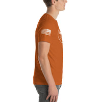 Logo & American Flag Sleeve - Short-Sleeve T-Shirt